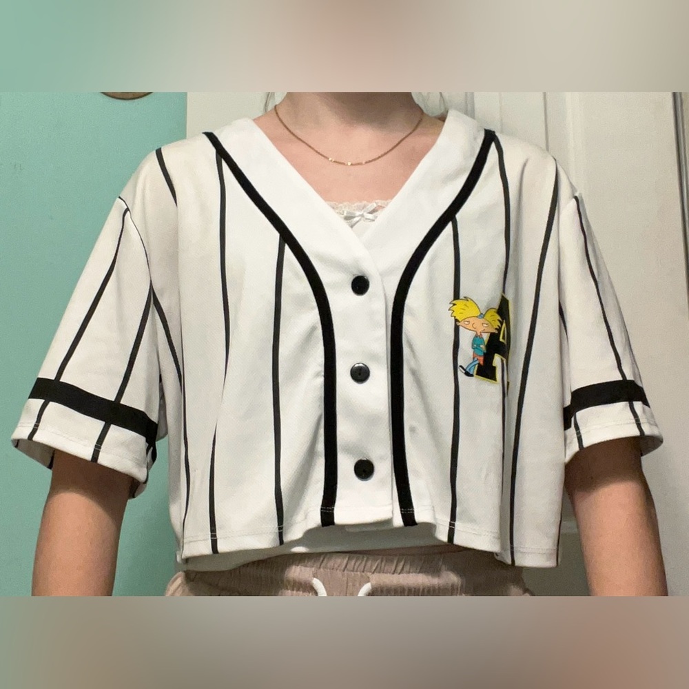 Hey Arnold jersey crop top